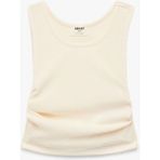 Koton Büzgülü Kolsuz Bisiklet Yaka Crop Bluz - Ekru - 7 - 8 Yaş