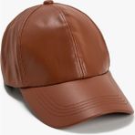Koton Cap Şapka Deri Görünümlü - Standart - Kahve