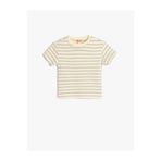 Koton Çizgili Ekru Erkek Çocuk T-Shirt 5SMB10093TK