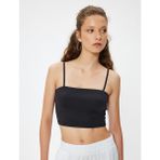 Koton Crop Atlet Basic Ip Askılı Slim Fit - XS - Siyah