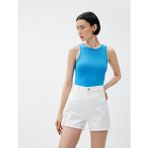 Koton Crop Atlet Bisiklet Yaka Kolsuz - XL - Mavi