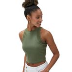 Koton Crop Atlet Halter Yaka File Detaylı Pamuklu