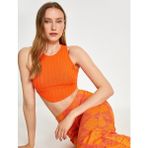 Koton Crop Atlet Halter Yaka Turuncu Renk XL Kadın Hafif Tasarım ve Nefes Alabilir Kumaş