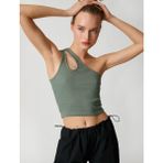 Koton Crop Atlet Tek Omuz Pencere Detaylı Fitilli - XS - Yeşil