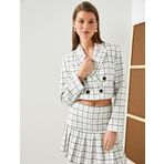 KOTON Crop Blazer Ceket Kruvaze Kapama Düğmeli