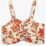 Koton Crop Bluz Askılı Önü Büzgülü Pamuklu - Ekru - 13 - 14 Yaş