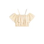 Koton Crop Bluz Düşük Omuz Askılı Kısa Kollu Pamuklu