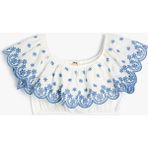 Koton Crop Bluz Düşük Omuz Fırfırlı Işlemeli - 9 - 10 Yaş - Beyaz