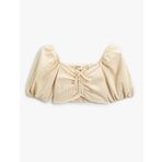 Koton Crop Bluz Fiyonklu Balon Kollu Büzgü Detaylı