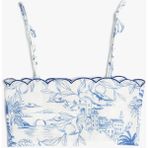Koton Crop Bluz Ince Askılı Desenli - Mavi - 11 - 12 Yaş