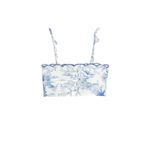 Koton Crop Bluz İnce Askılı Desenli