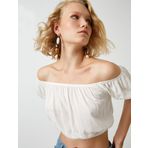 Koton Crop Bluz Omzu Açık