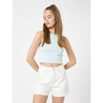 Koton Crop Fitilli Atlet Halter Yaka Biye Detaylı - XS - Yeşil