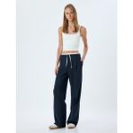Koton Crop Fitilli Atlet Slim Fit Kare Yaka Pamuklu - 2XL - Beyaz