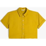 Koton Crop Gömlek Kısa Kollu Düğmeli Modal Karışımlı - Yeşil - 40