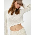 Koton Crop Kazak Ajurlu Flare Kol - Beyaz