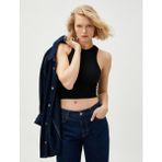 Koton Crop Seamless Atlet Halter Yaka - Siyah