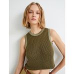 Koton Crop Triko Atlet Bisiklet Yaka - XL - Yeşil