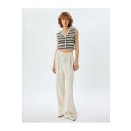 Koton Crop Triko Hırka Kolsuz V Yaka İnci Düğmeli Cep Detaylı Slim Fit