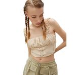 Koton Crop Üst Fırfırlı Askılı Korse Görünümlü Slim Fit Bürümcük