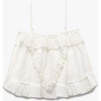 Koton Dantel Detaylı Kare Yaka Askılı Crop Bluz - Ekru - 11 - 12 Yaş