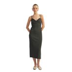 Koton Derin V Yaka Slim Fit Midi Boy İnce Askılı Kalem Elbise