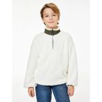 Koton Dik Yaka Uzun Kollu Peluş Sweatshirt Ekru Erkek Çocuk İçin Rahat Tasarım - 11 - 12 Yaş