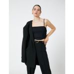 Koton Drape Detaylı Askılı Büstiyer Kadın L Beden Siyah Kumaş Spor Kullanıma Uygun