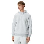 KOTON Erkek Basic Kapşonlu Sweatshirt Uzun Kollu Ribanalı, Gri Melanj (Grm), Xl