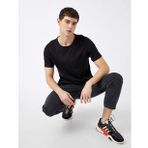 Koton Erkek Basic Kisa Kollu Bisiklet Yaka Tisört Lacivert 1YAM12136LK747XXL
