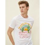 Koton Erkek Baskılı T-Shirt Kısa Kollu Pamuklu - Beyaz