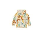 Koton Erkek Bebek Hayvanlar Baskılı Uzun Kollu Kapşonlu Sweatshirt, Ekru Desenli, 18-24 Ay