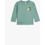 Koton Erkek Bebek Jersey Kazak 5Wmb10259Tk 769 Yeşil Uzun Kol Klasik Fit Bebe Yaka Dokuma Malzeme - 24 - 36 Ay