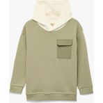 Koton Erkek Bebek Pamuklu Uzun Kollu Bisiklet Yaka Kapşonlu Sweatshirt - Haki - 18 - 24 Ay