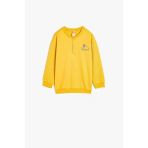 Koton Erkek Bebek Sweatshirt Aslan Baskılı Uzun Kollu Bisiklet Yaka Düğme Detaylı Pamuklu