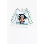 Koton Erkek Bebek Sweatshirt Uzun Kollu Bisiklet Yaka Ayicik Baskili Pamuklu
