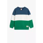 Koton Erkek Bebek Sweatshirt Uzun Kollu Renk Bloklu Pamuklu
