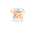 Koton Erkek Bebek T-Shirt, Bisiklet Yaka, Kısa Kollu, Ekru, 9-12 Ay