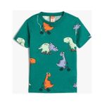 Koton Erkek Bebek Tişört Kısa Kollu Bisiklet Yaka Dinozor Grafik Baskılı Pamuklu - Yeşil - 9 - 12 Ay