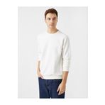 Koton Erkek Beyaz Pamuklu Basic Bisiklet Yaka Uzun Kollu Sweatshirt 1YAM71592LK