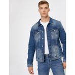 Koton Erkek Cep Detaylı Jean Ceket - M - Mavi