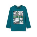 Koton Erkek Çocuk Baskılı Tişört Uzun Kollu Bisiklet Yaka Pamuklu