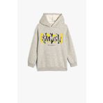 Koton Erkek Çocuk Batman Kapşonlu Sweatshirt Lisanslı Uzun Kollu Şardonlu