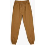 Koton Erkek Çocuk Beli Bağlamalı Cep Detaylı Pamuklu Jogger Pantolon - 11 - 12 Yaş - Camel