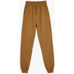 Koton Erkek Çocuk Beli Bağlamalı Cep Detaylı Pamuklu Jogger Pantolon - 9 - 10 Yaş - Camel