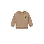 Koton Erkek Çocuk Bisiklet Yaka Uzun Kollu Şardonlu Aslan Baskılı Sweatshirt, Kahve, 3-4 Yaş