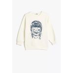 Koton Erkek Çocuk Hayvan Baskılı Sweatshirt Bisiklet Yaka Boxy Pamuk Karışımlı
