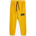 Koton Erkek Çocuk Jogger Eşofman Altı Cepli Beli Bağlamalı Aplike Detaylı - Hardal - 5 - 6 Yaş