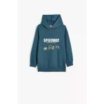 Koton Erkek Çocuk Kapşonlu Sweatshirt Motosiklet Baskılı Uzun Kollu