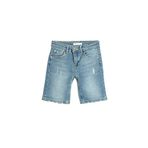 Koton Erkek Çocuk Kot Şort Cepli Destroylu Pamuklu - Skinny Jean Beli Ayarlanabilir Lastikli Lacivert, 9/10 Yaş